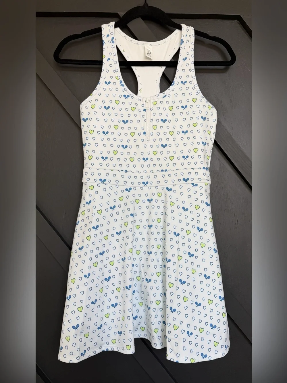 Roller Rabbit Tennis Hearts Becky Active Dress in White, Size XS